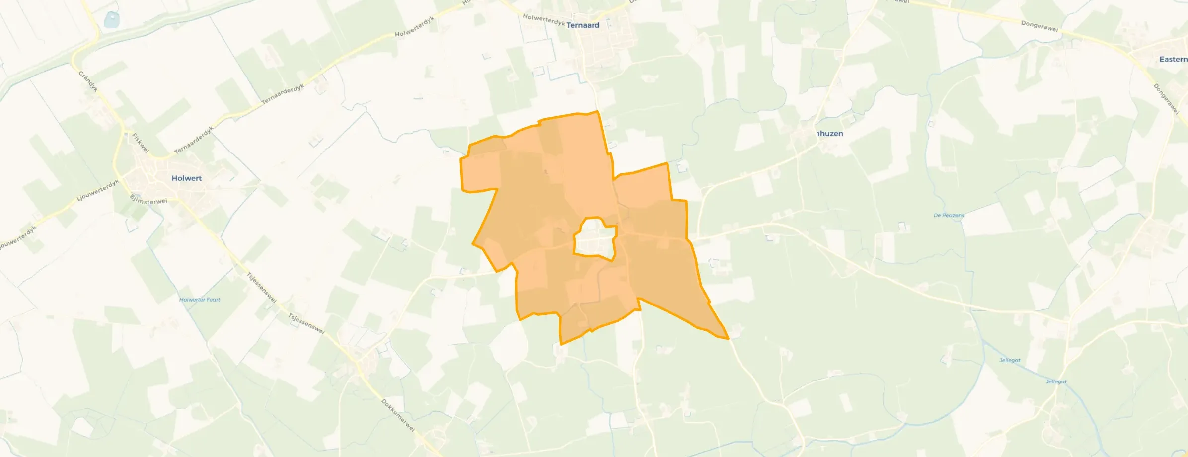 Kaart van Verspreide huizen Hantum