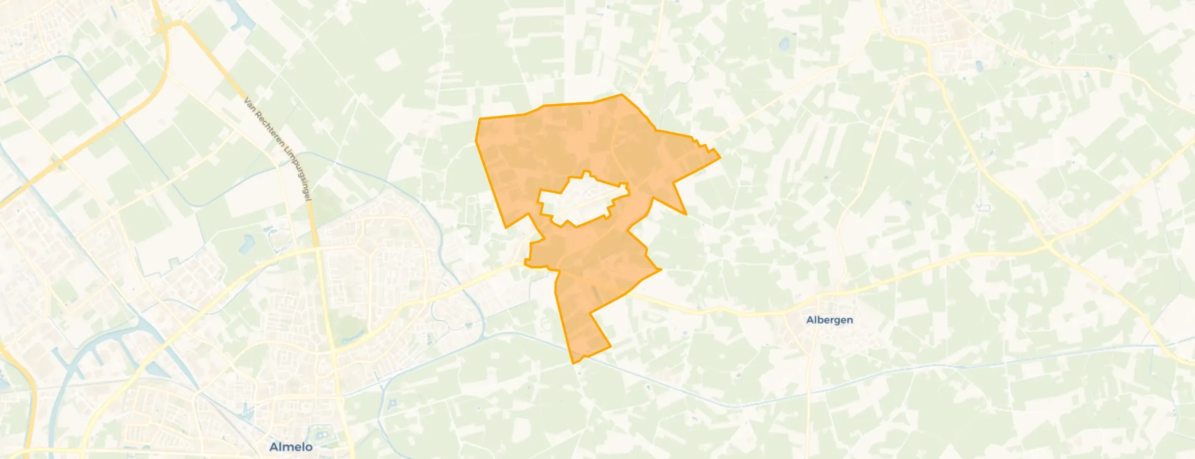 Kaart van Verspreide huizen Harbrinkhoek
