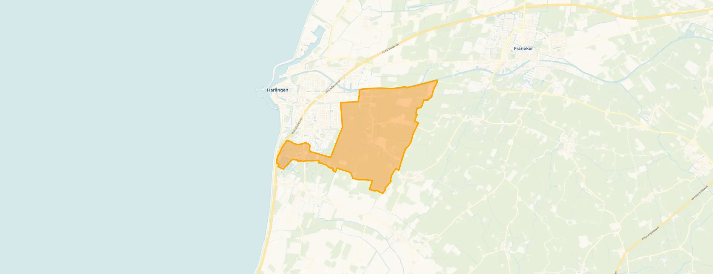 Kaart van Verspreide huizen Harlingen
