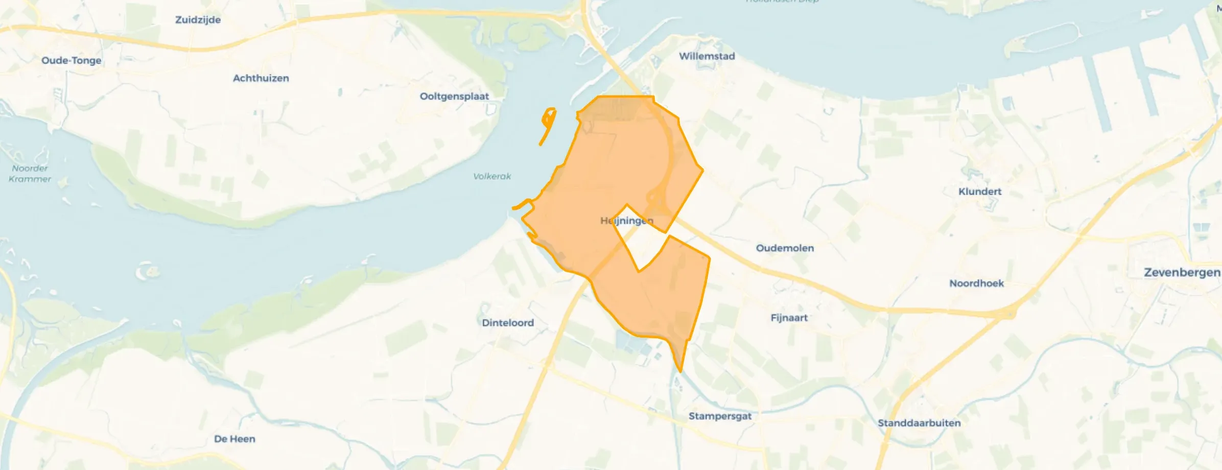 Kaart van Verspreide huizen Heijningen