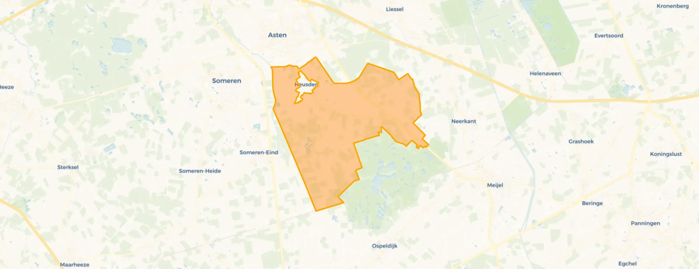 Kaart van Verspreide huizen Heusden