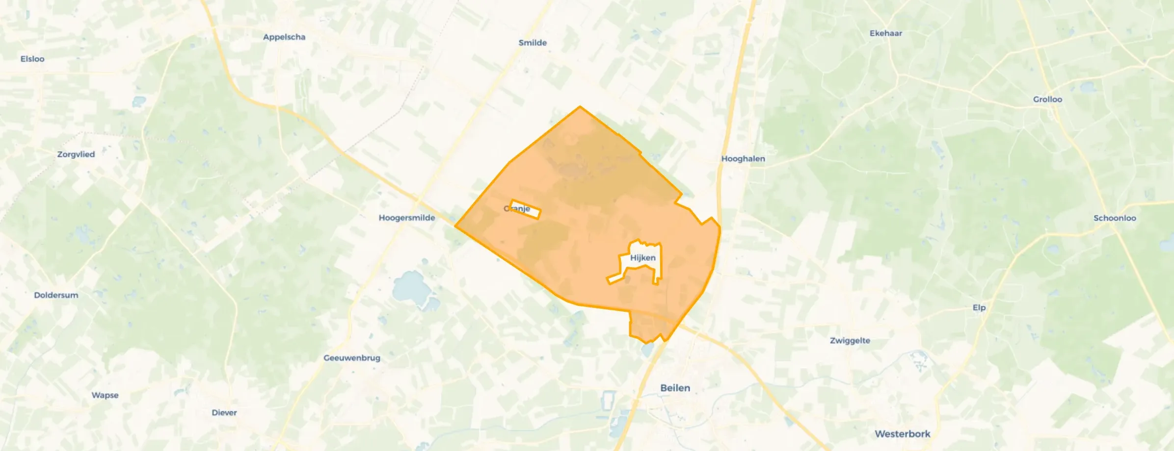 Kaart van Verspreide huizen Hijken