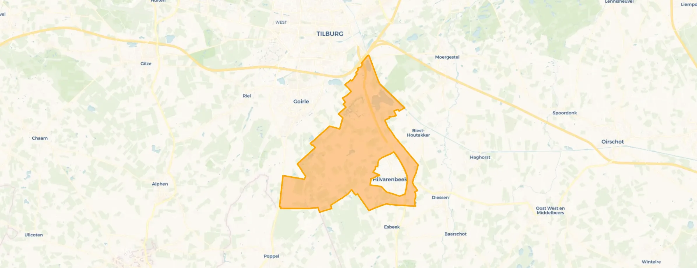 Kaart van Verspreide huizen Hilvarenbeek