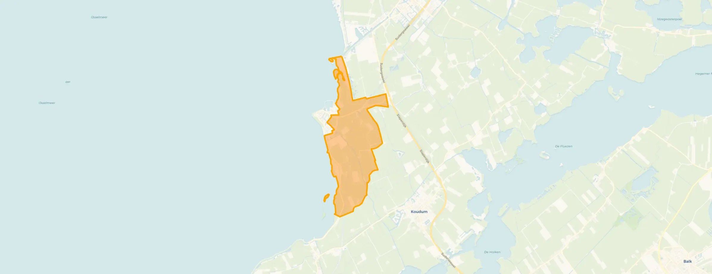 Kaart van Verspreide huizen Hindeloopen