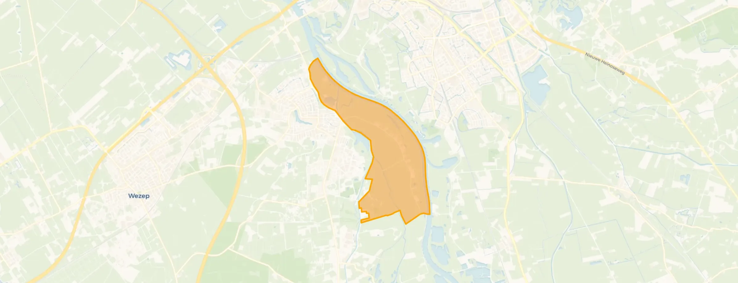 Kaart van Verspreide huizen Hoenwaard