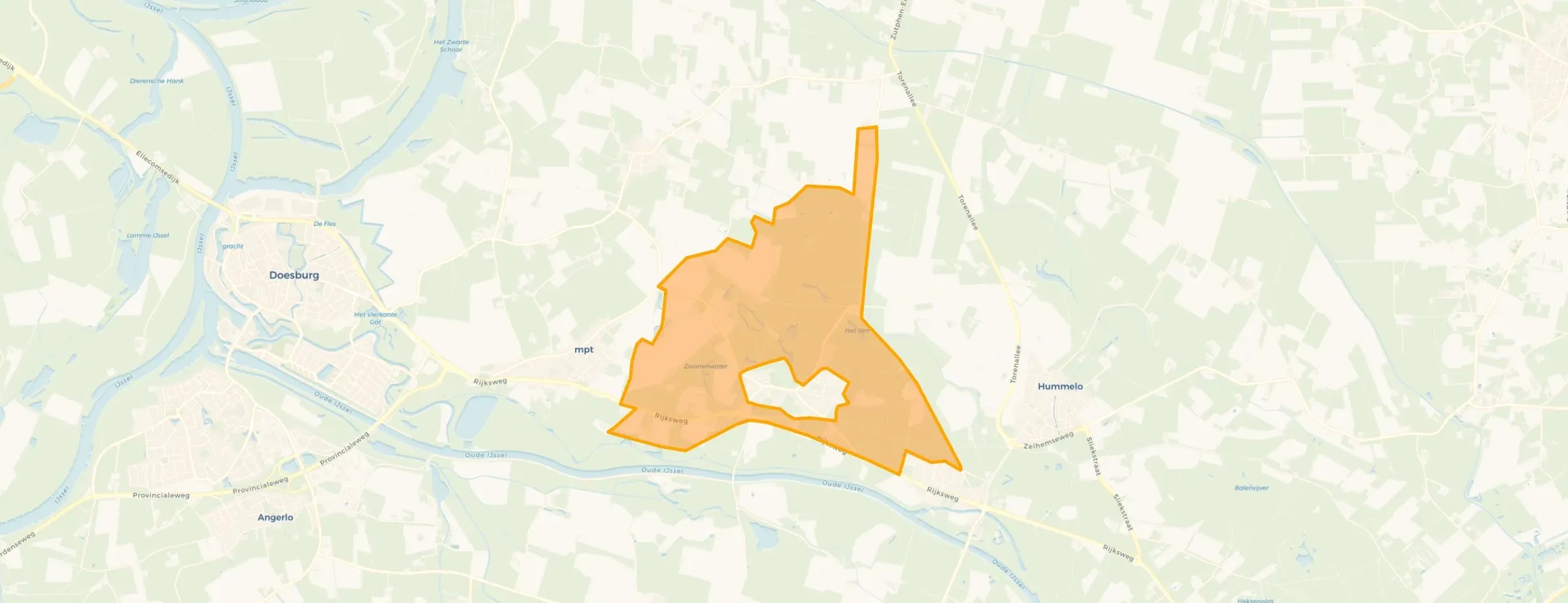 Kaart van Verspreide huizen Hoog-Keppel