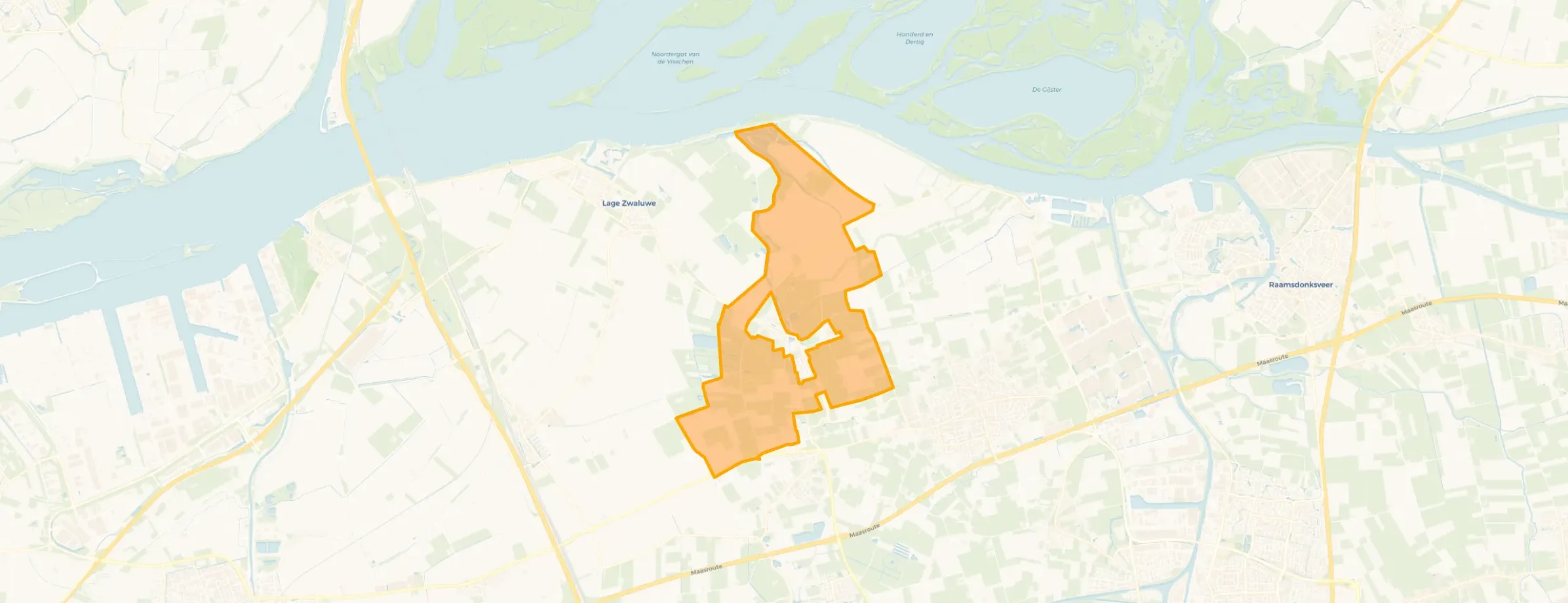 Kaart van Verspreide huizen Hooge Zwaluwe