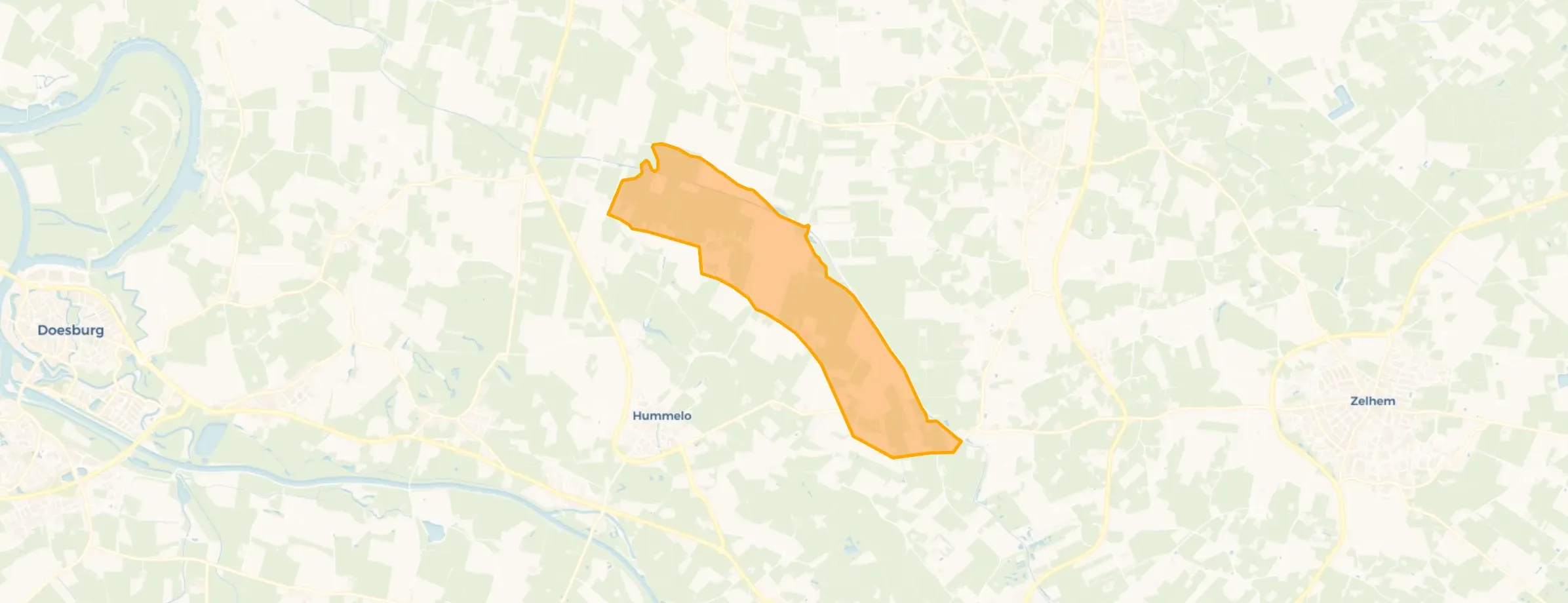 Kaart van Verspreide huizen Hummelo-Broek