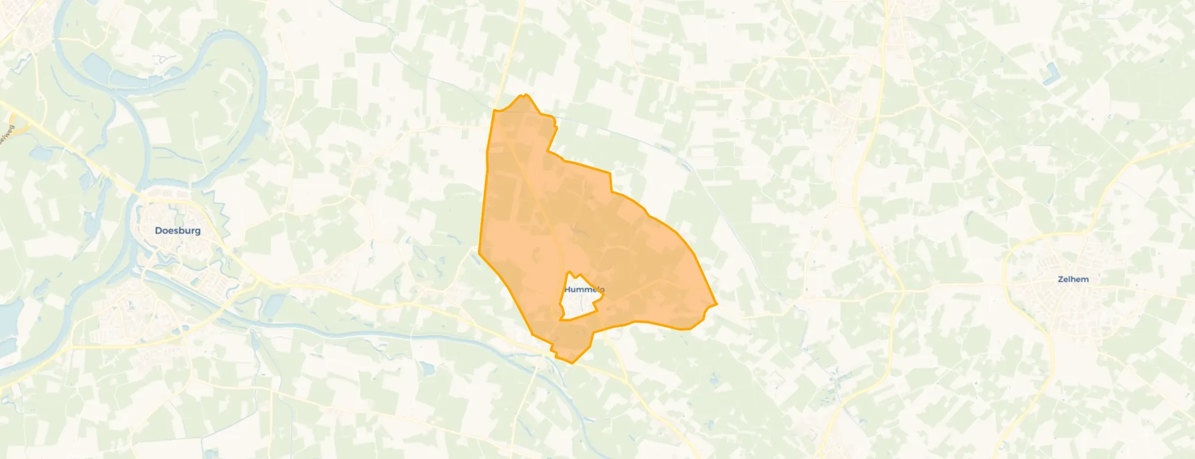 Kaart van Verspreide huizen Hummelo