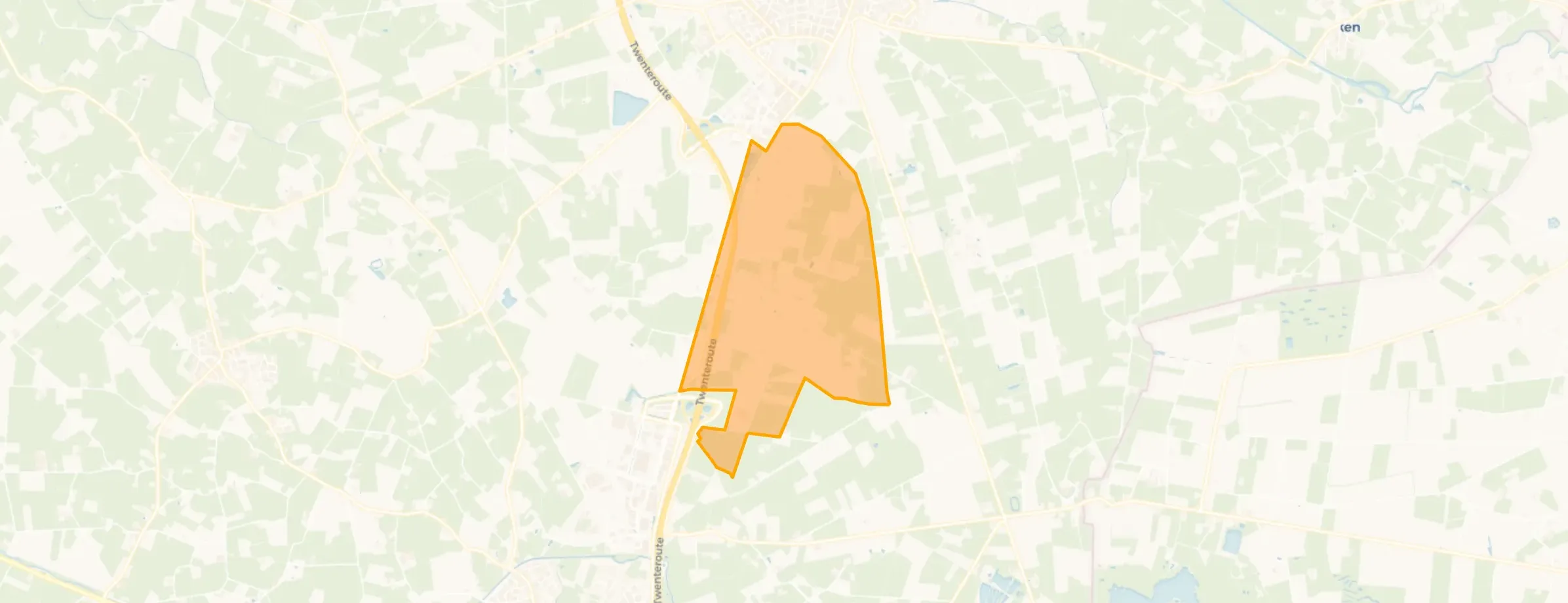 Kaart van Verspreide huizen Hupsel-Oost