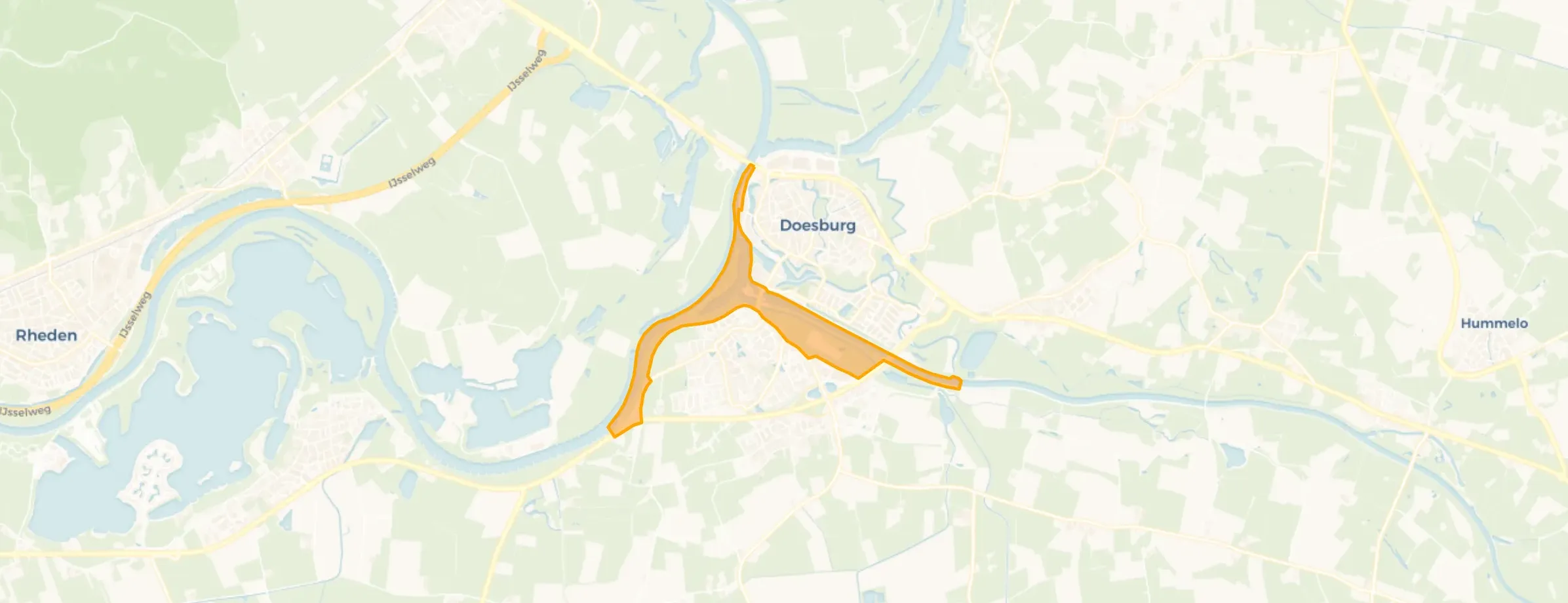 Kaart van Verspreide huizen IJssel en Oude IJssel