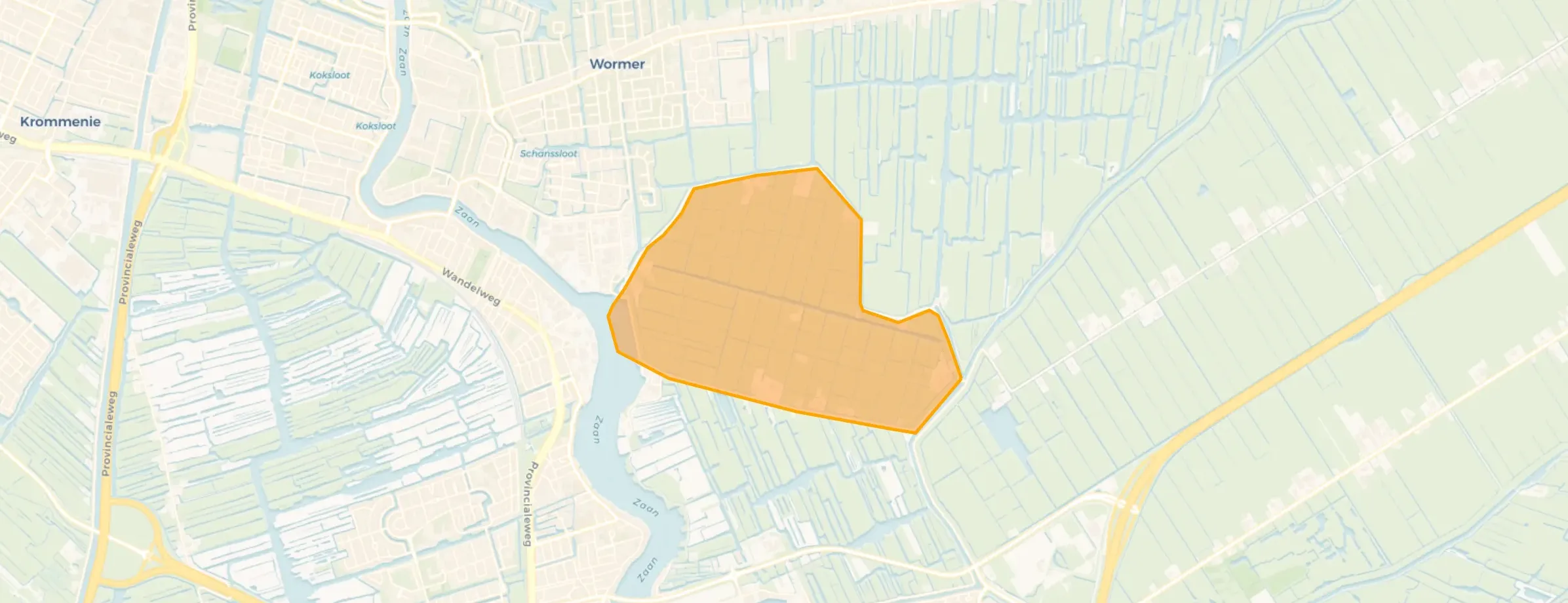 Kaart van Verspreide huizen in de polder Engewormer