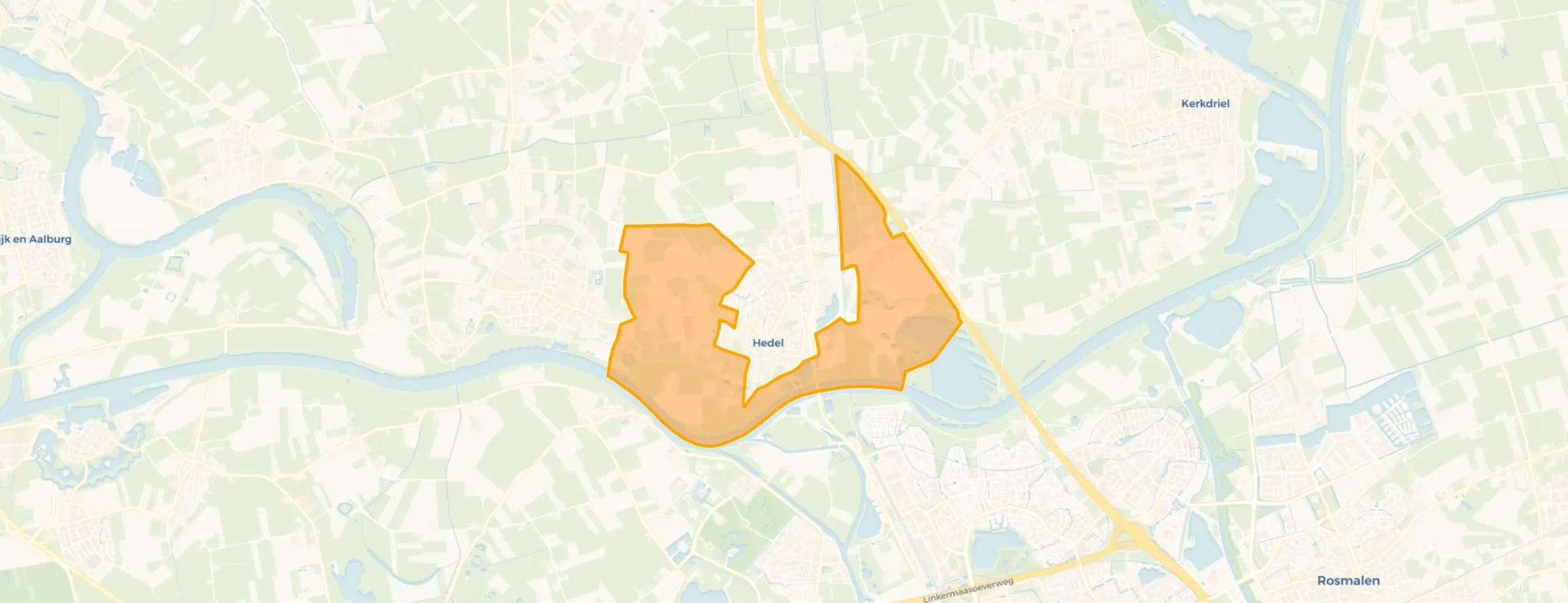 Buurt Verspreide huizen in het bouwgebied, Hedel