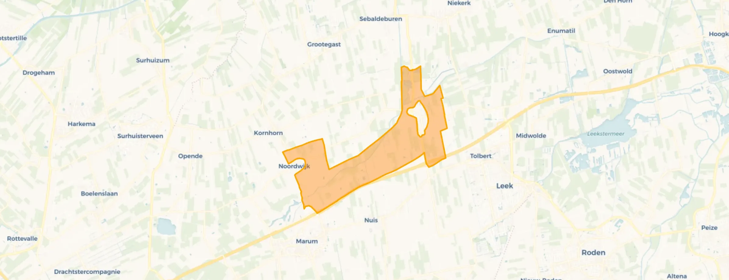 Buurt Verspreide huizen in het noordoosten, Marum