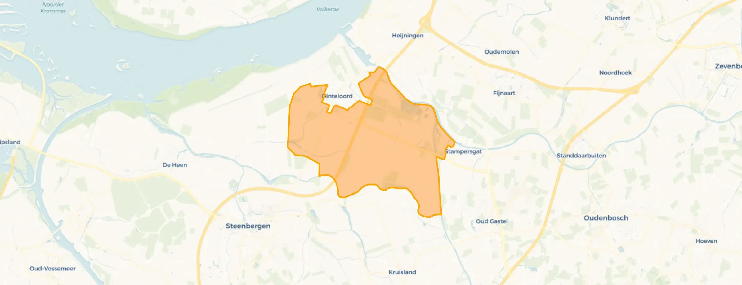 Kaart van Verspreide huizen in het Oosten