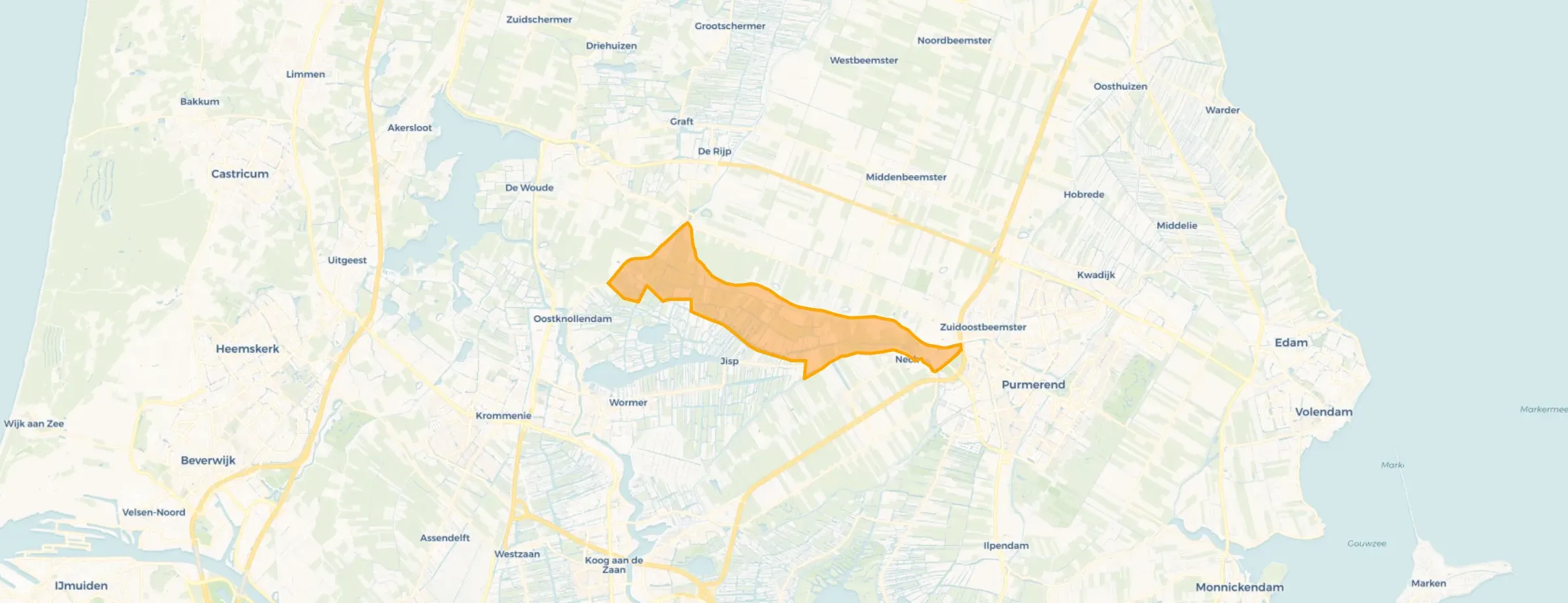 Kaart van Verspreide huizen Kanaal- en Oudelandsdijk