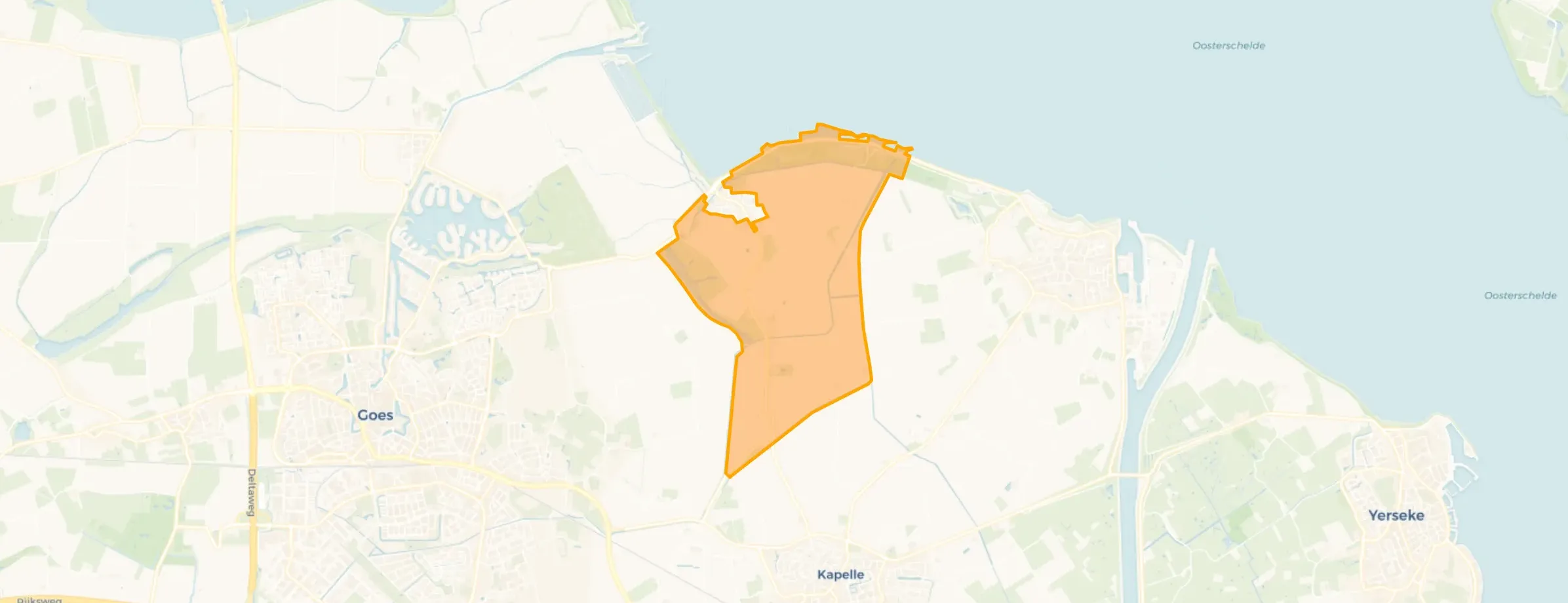 Kaart van Verspreide huizen Kattendijke