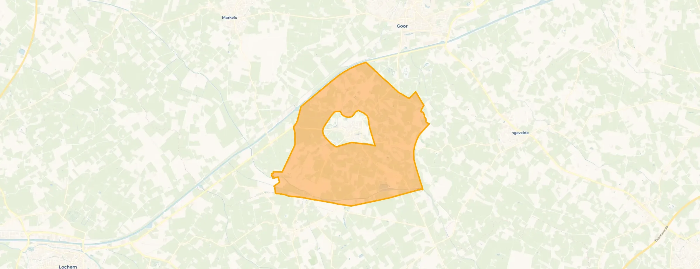Kaart van Verspreide huizen Kerspel en Schipbeek