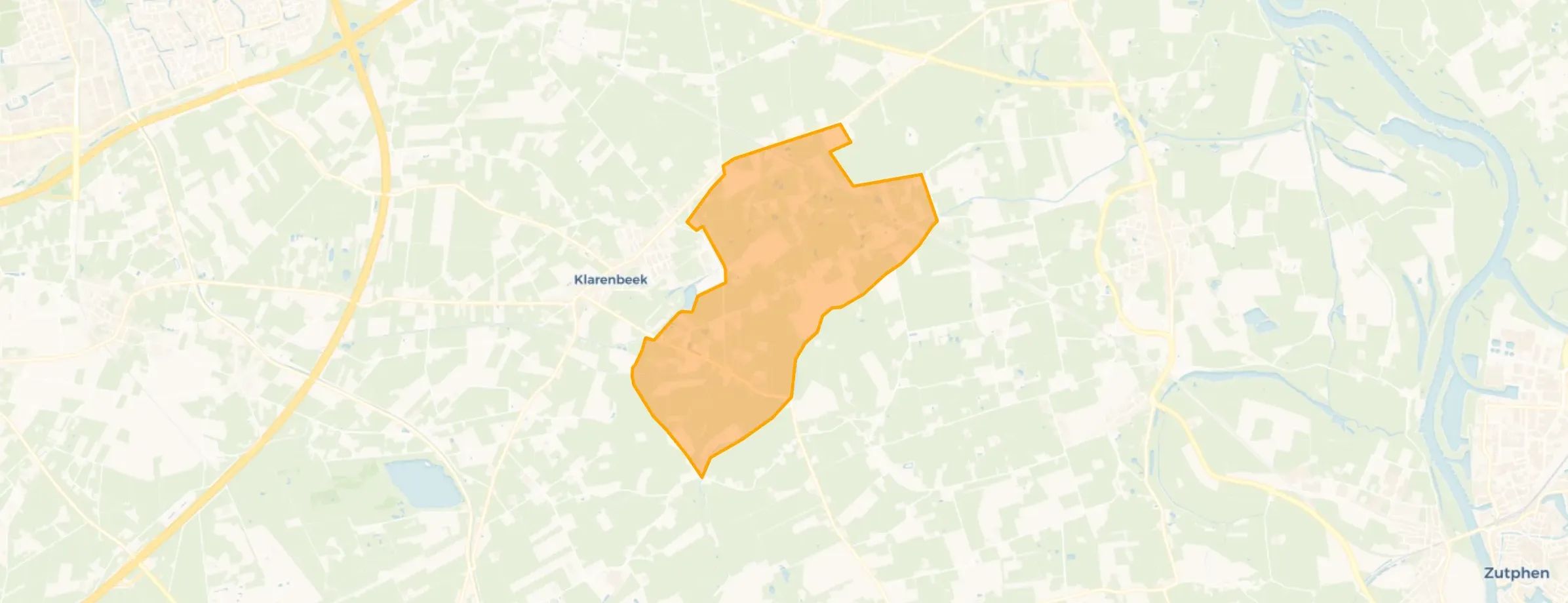 Kaart van Verspreide huizen Klarenbeek-Zuid