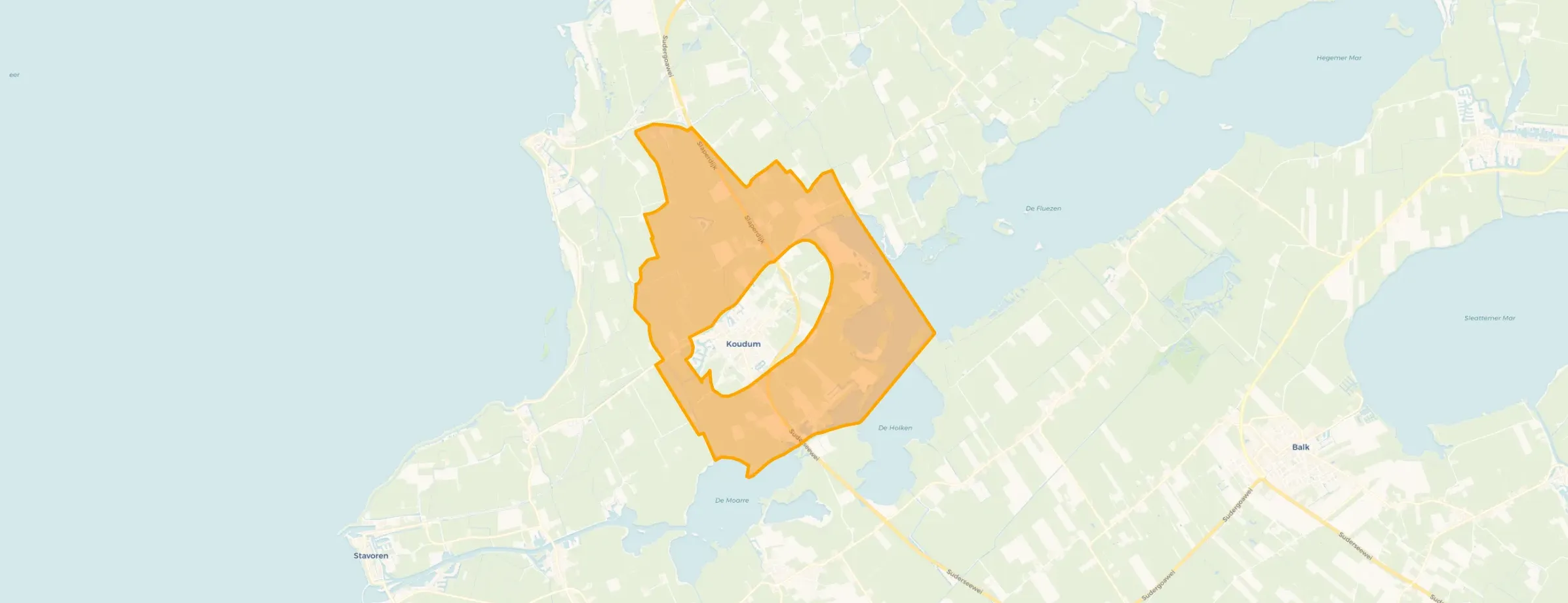 Kaart van Verspreide huizen Koudum