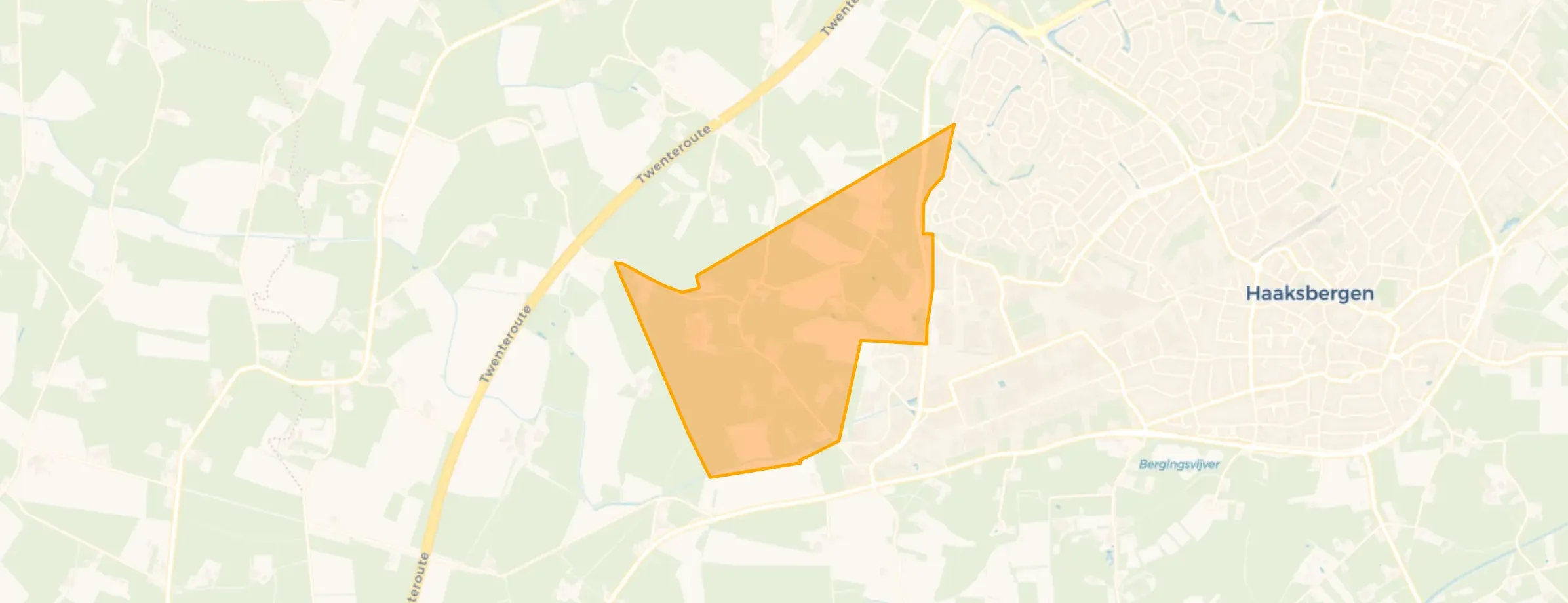 Kaart van Verspreide huizen Langelo ten noorden van de spoorlijn