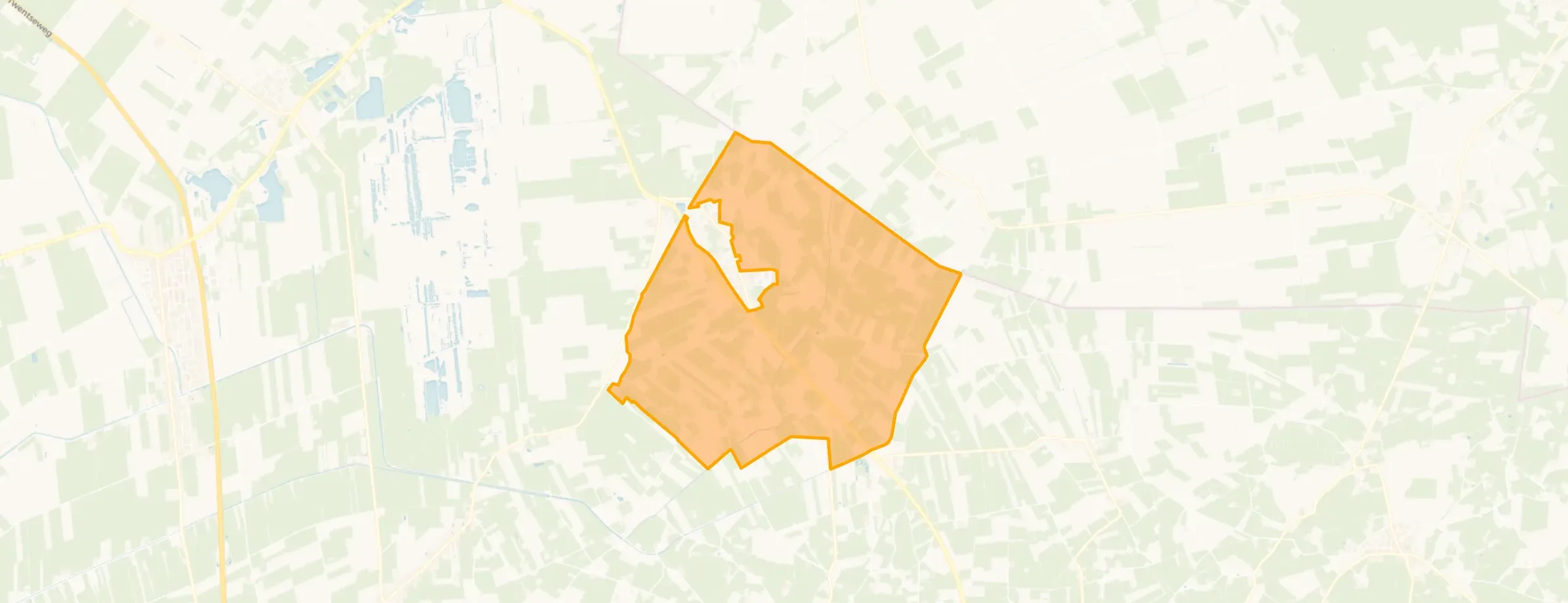 Kaart van Verspreide huizen Langeveen