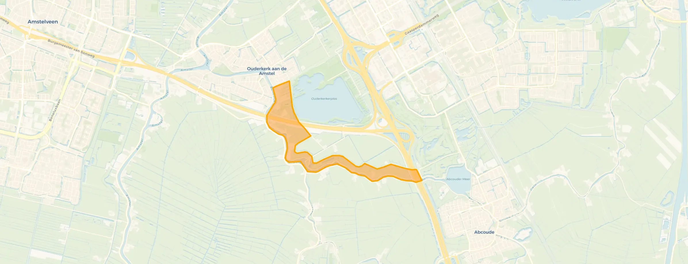 Verspreide huizen langs De Bullewijk en De Hole