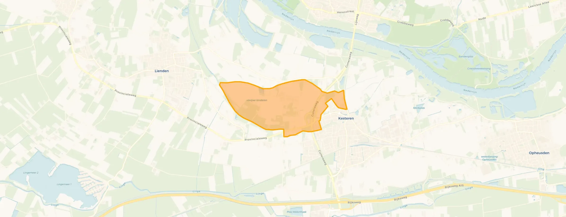 Verspreide huizen Lede en Oudewaard in Neder-Betuwe