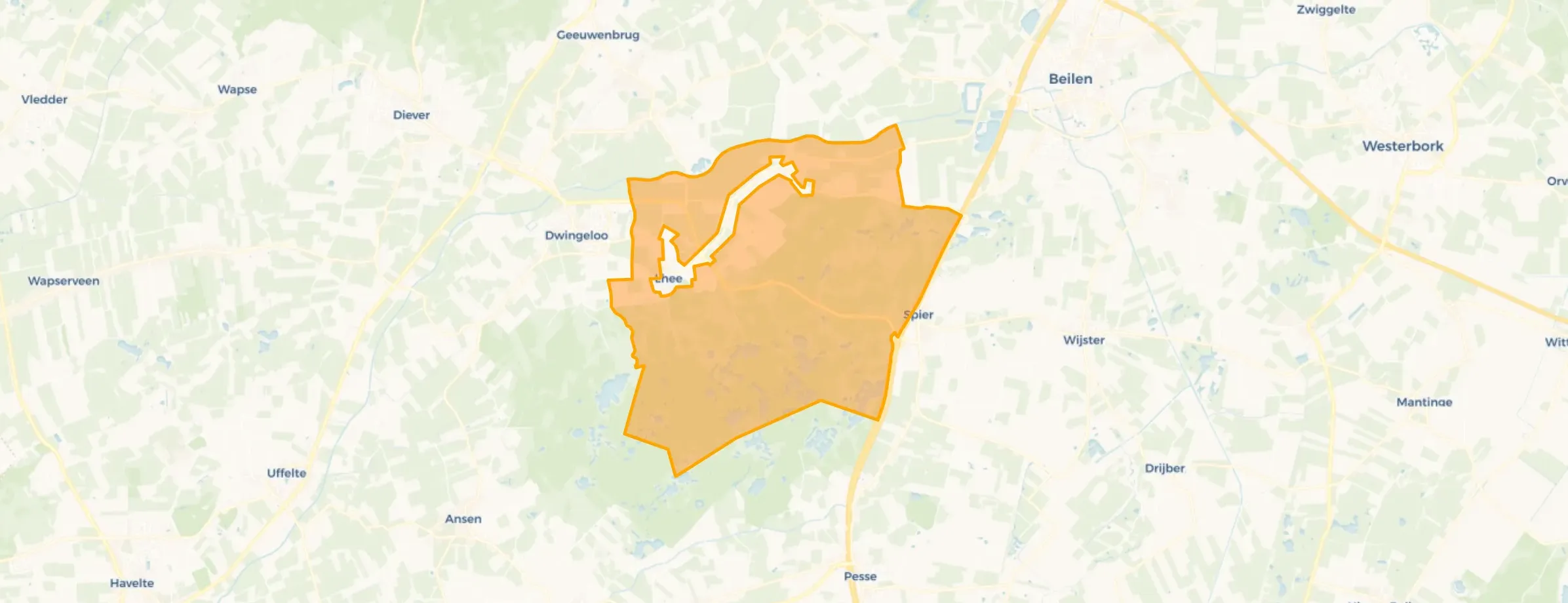 Kaart van Verspreide huizen Lhee