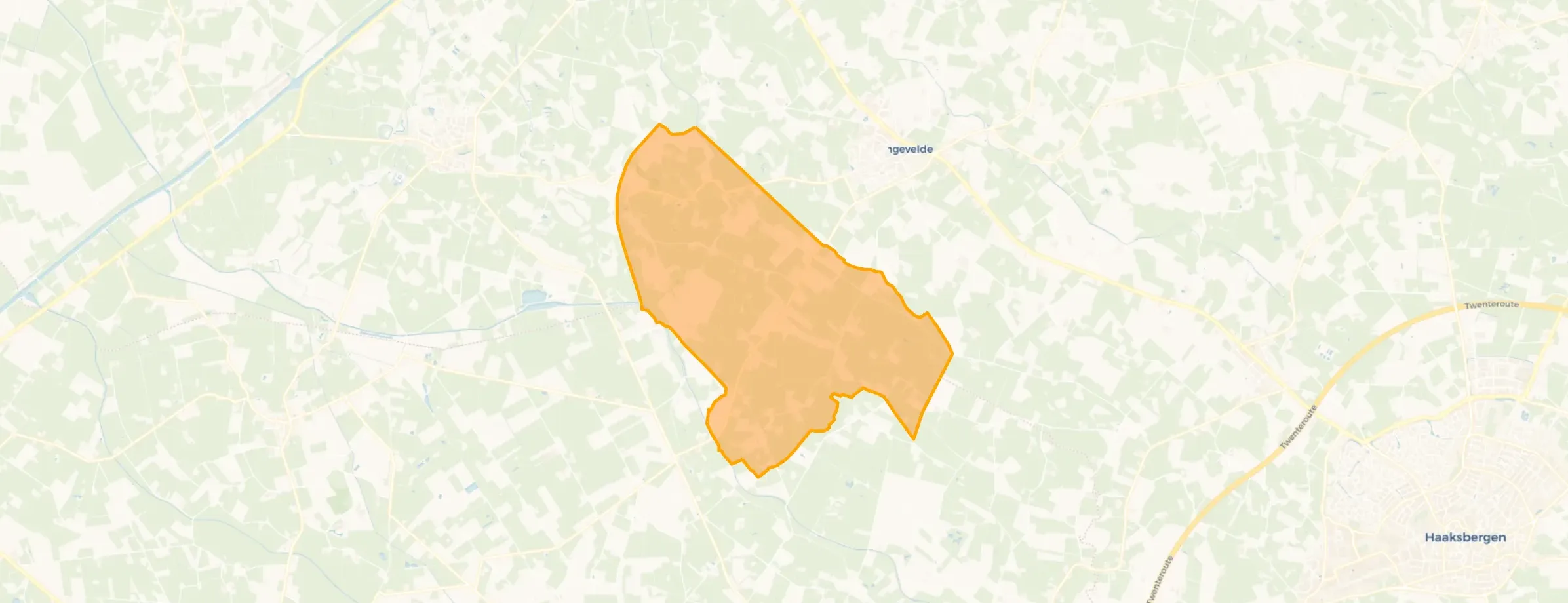 Kaart van Verspreide huizen Markvelde