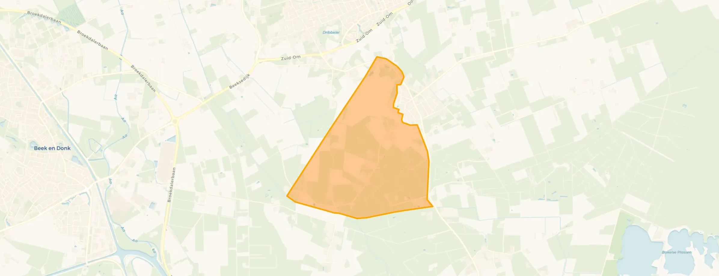 Kaart van Verspreide huizen Milschot-Tereyken