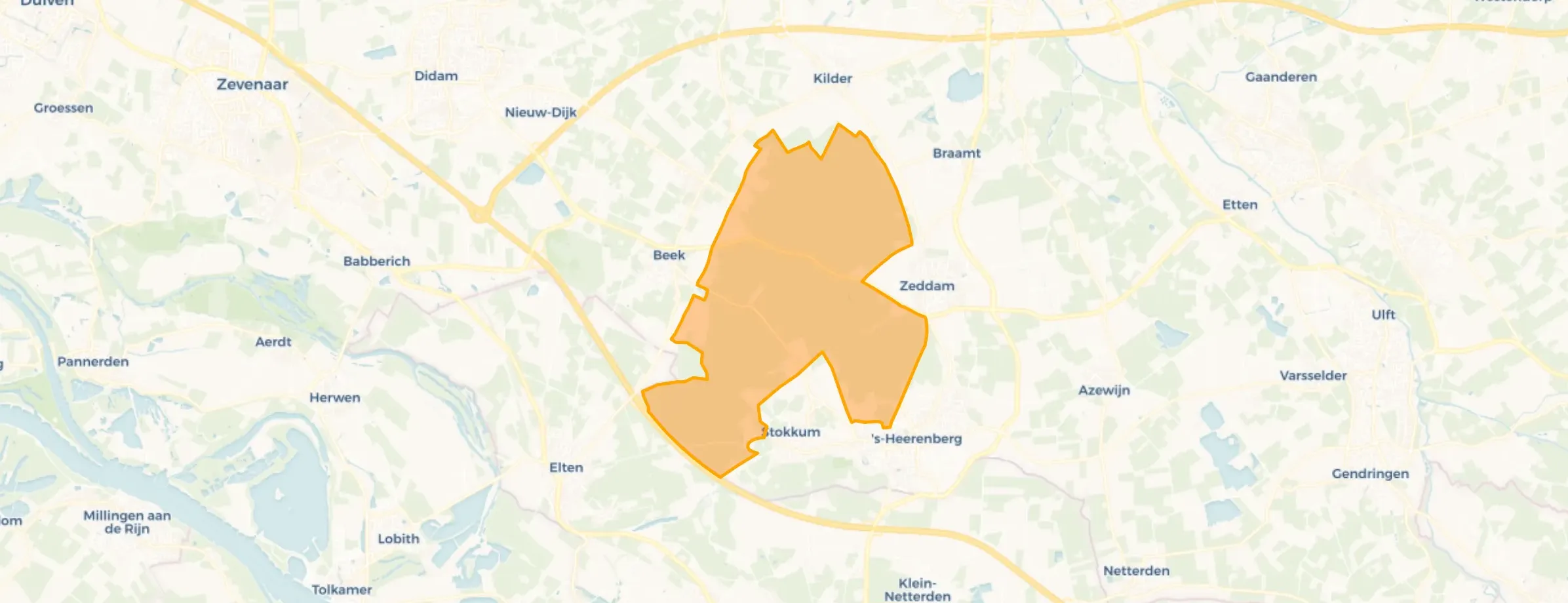 Kaart van Verspreide huizen Montferland