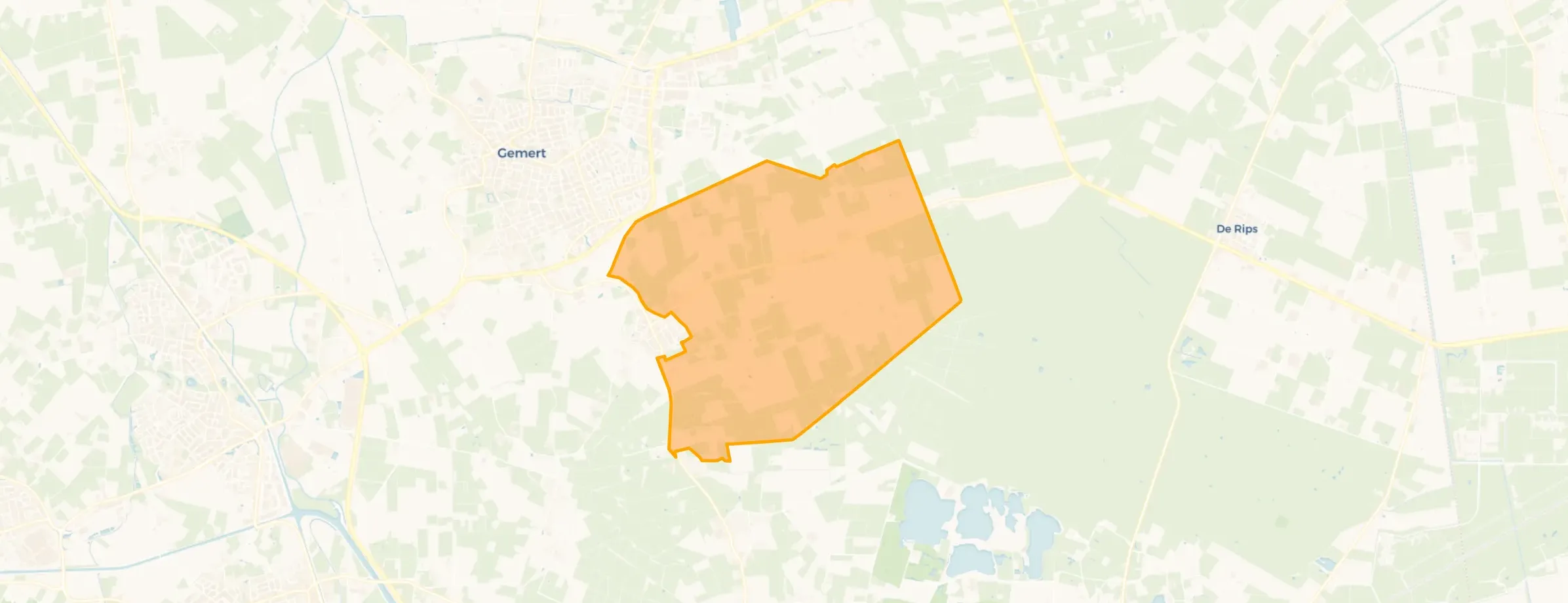 Kaart van Verspreide huizen Mortelse Peel