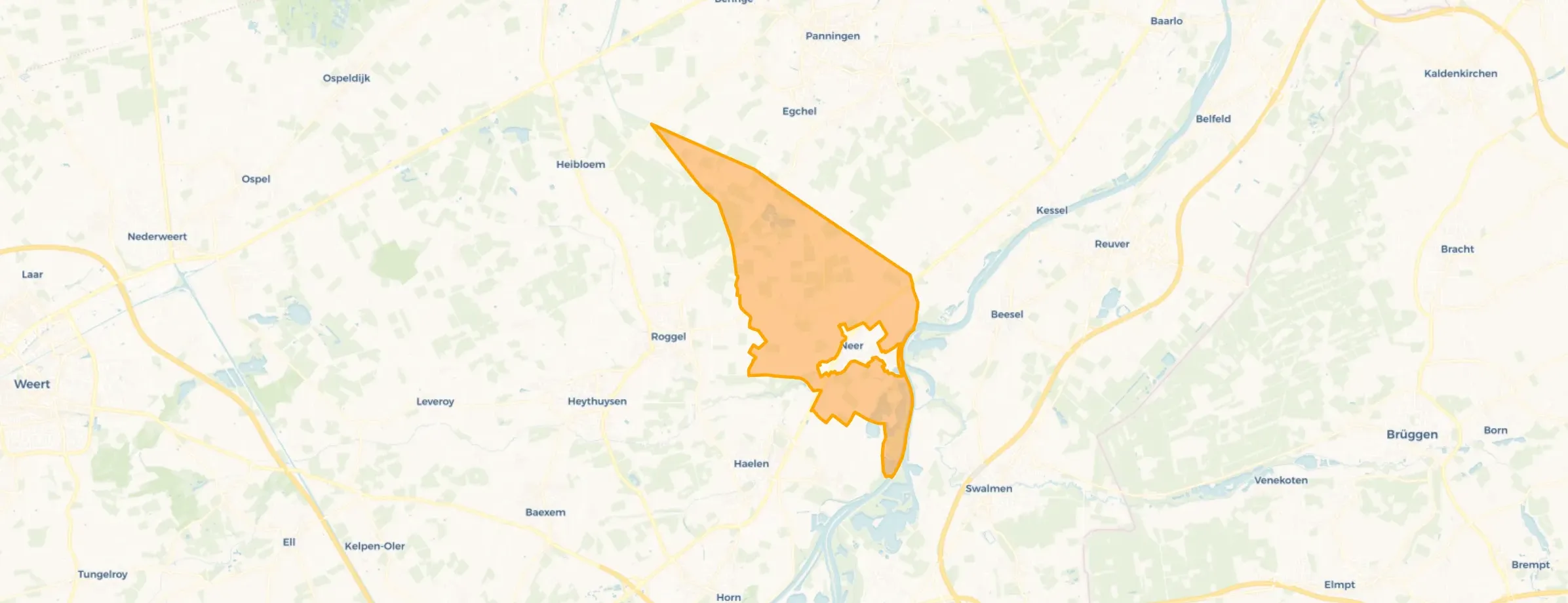Kaart van Verspreide huizen Neer