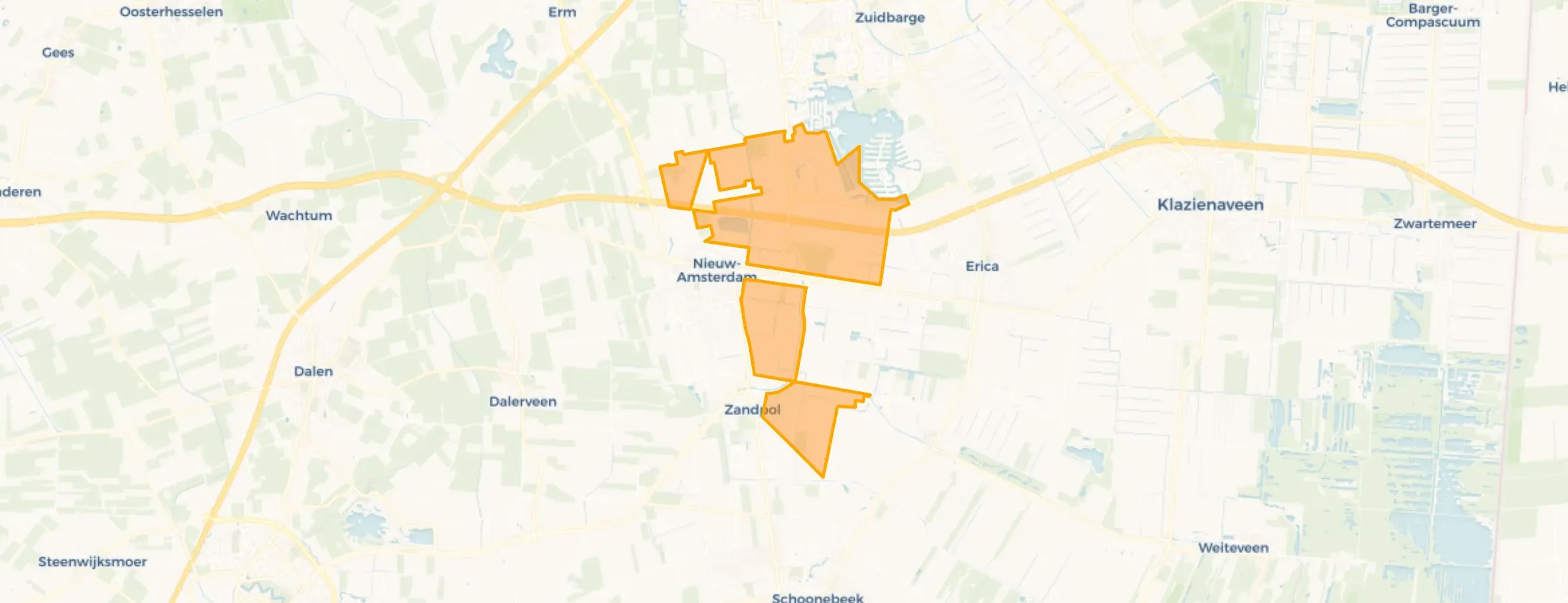 Verspreide huizen Nieuw-Amsterdam