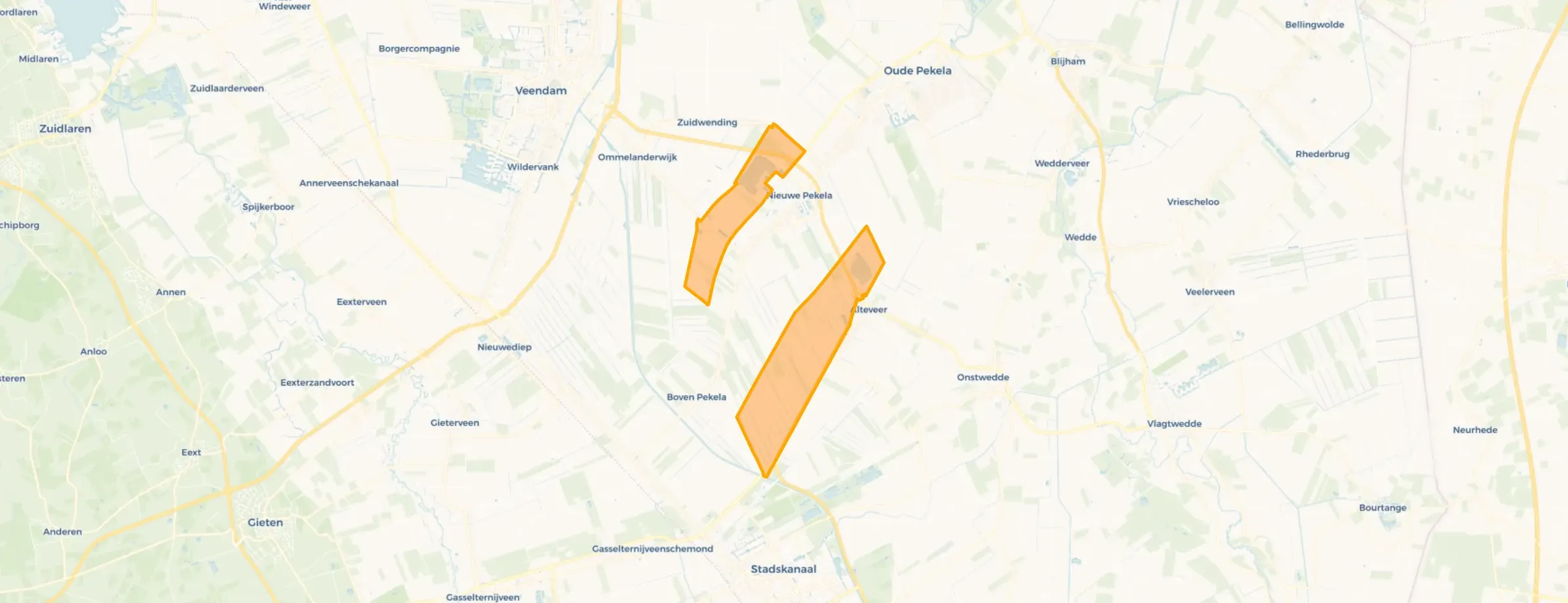 Verspreide huizen Nieuwe Pekela