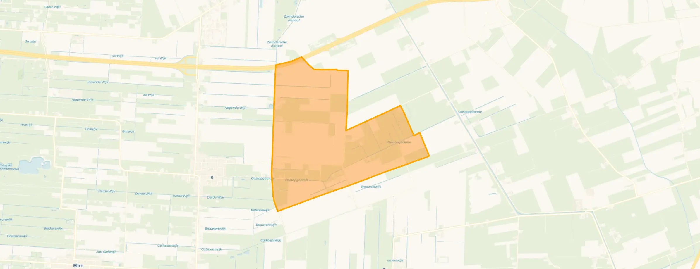 Kaart van Verspreide huizen Nieuwlande