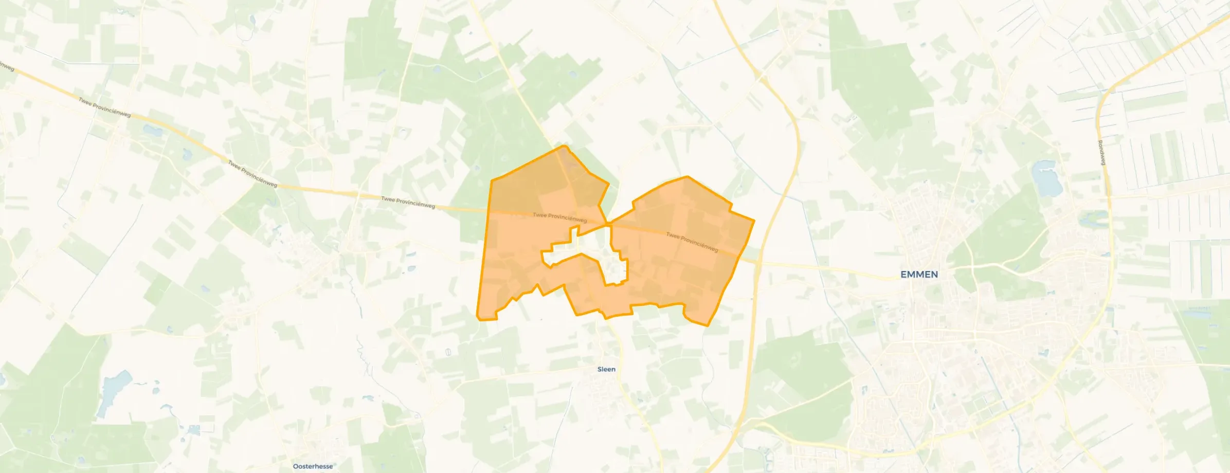 Kaart van Verspreide huizen Noord-Sleen