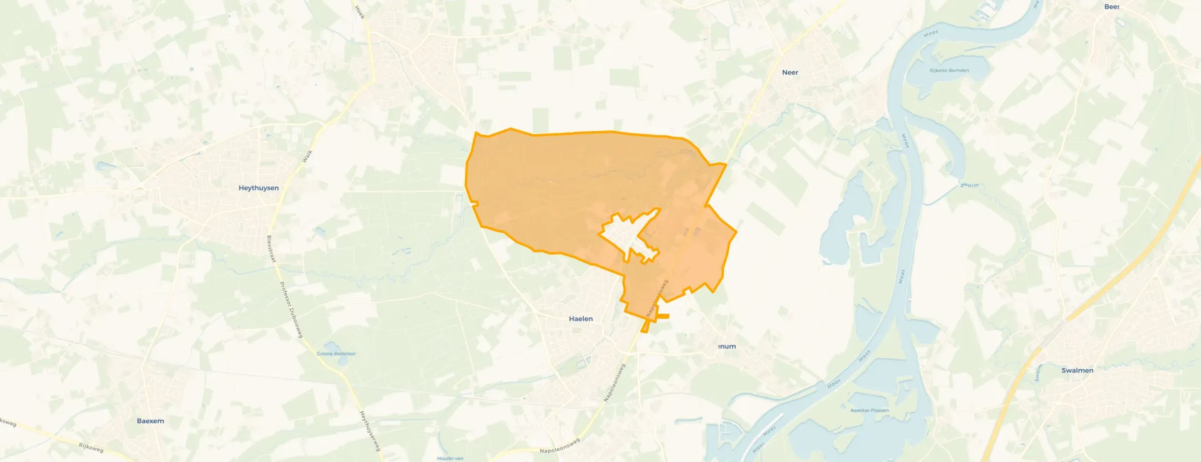Kaart van Verspreide huizen Nunhem
