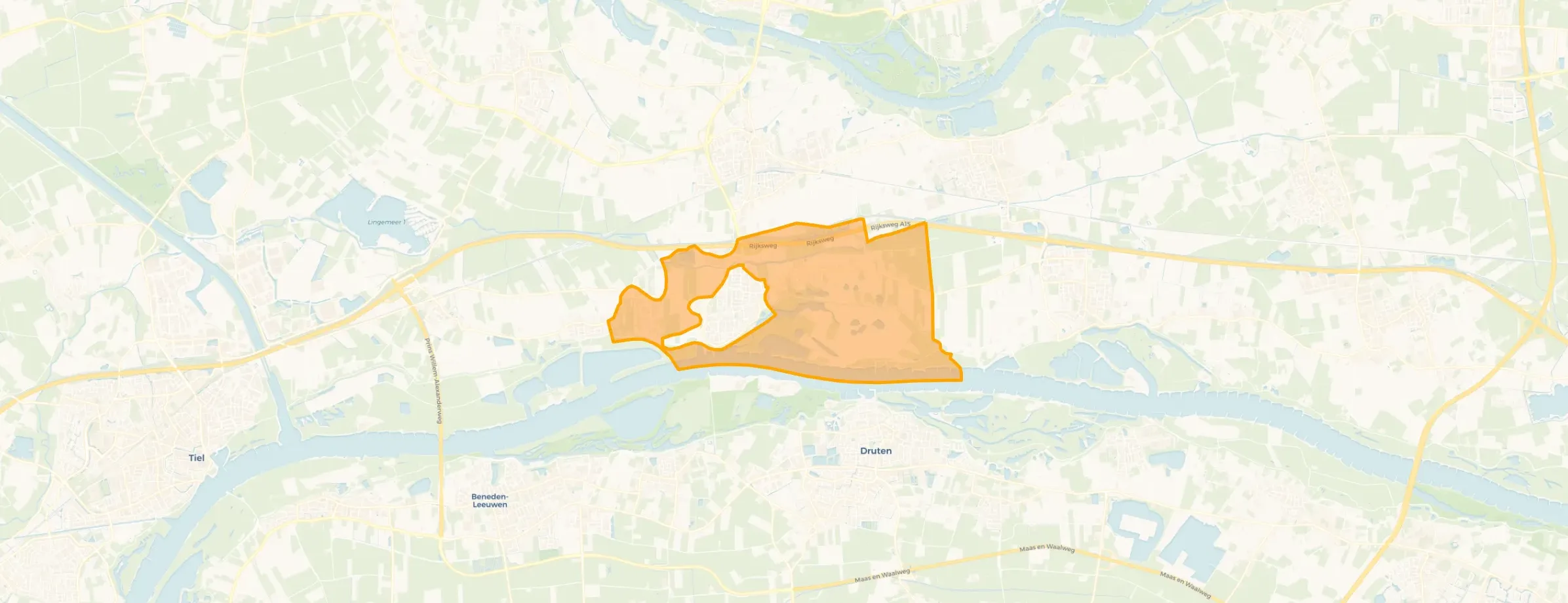 Verspreide huizen Ochten in Neder-Betuwe