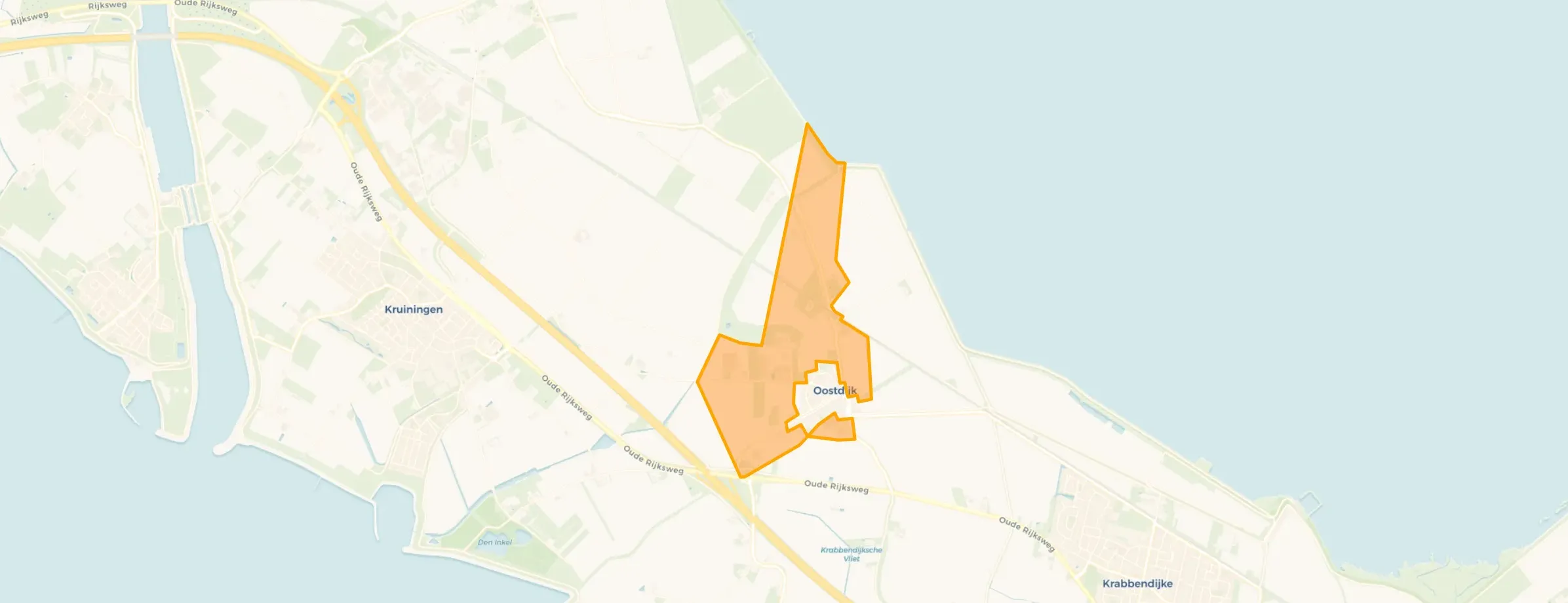 Kaart van Verspreide huizen Oostdijk