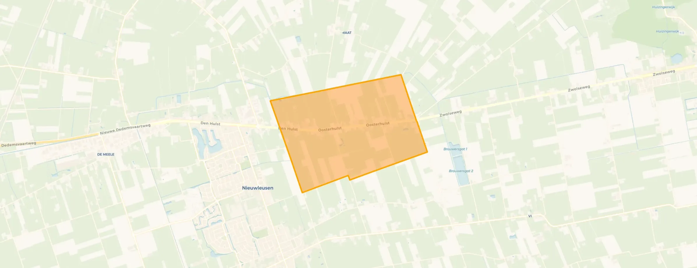 Kaart van Verspreide huizen Oosterhulst