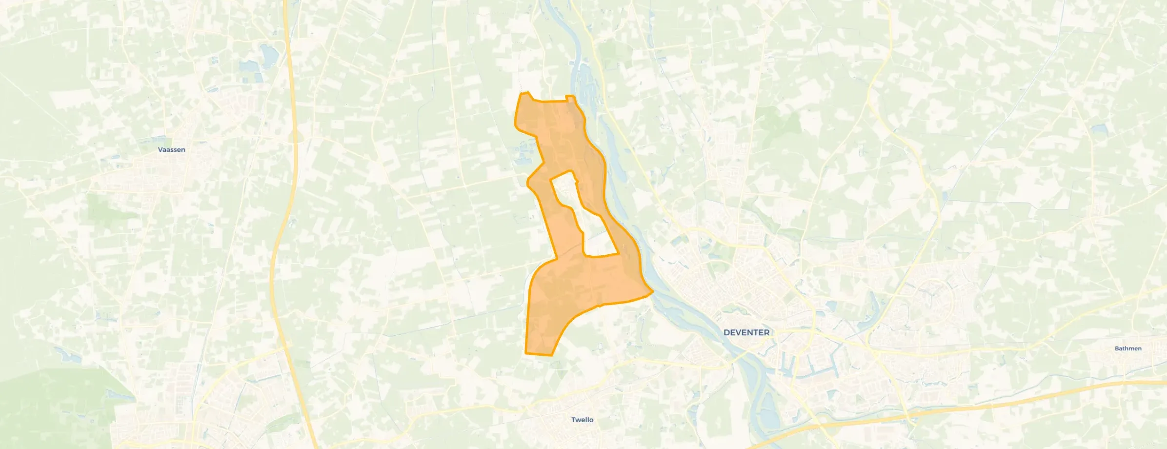 Verspreide huizen op de oeverwal Terwolde