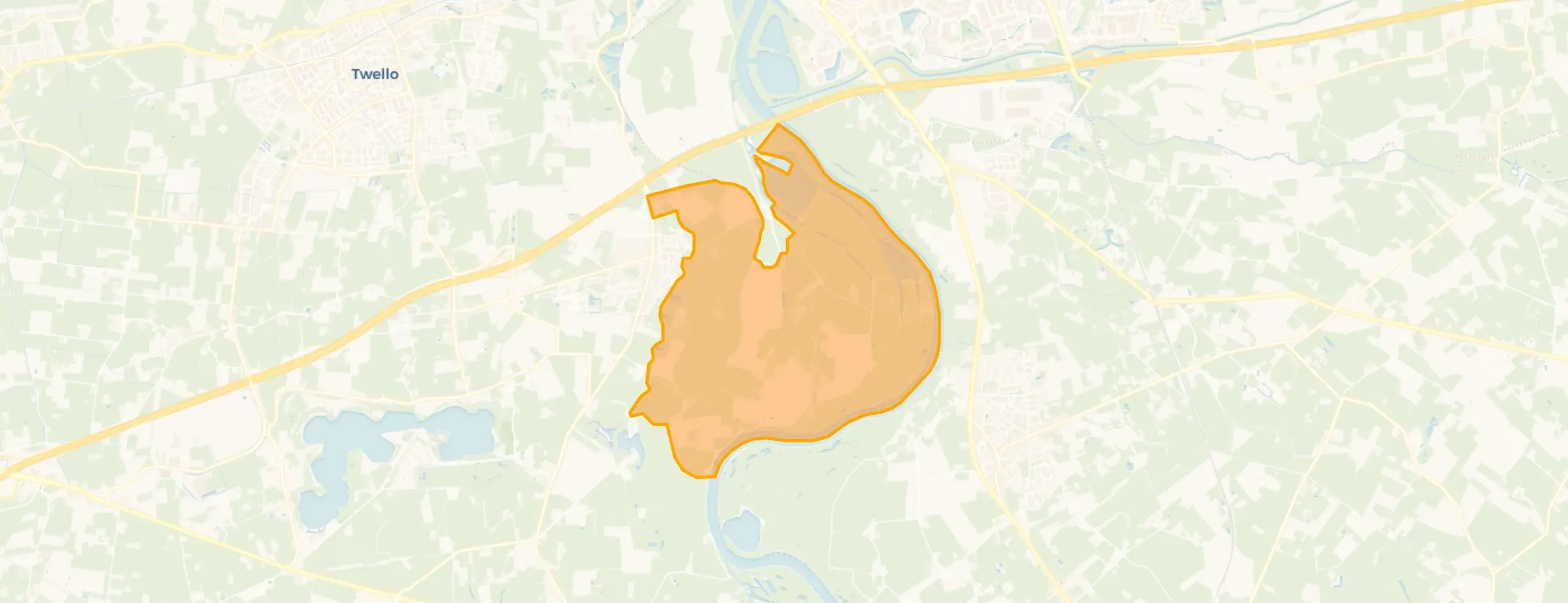 Verspreide huizen op de Wilpse Klei