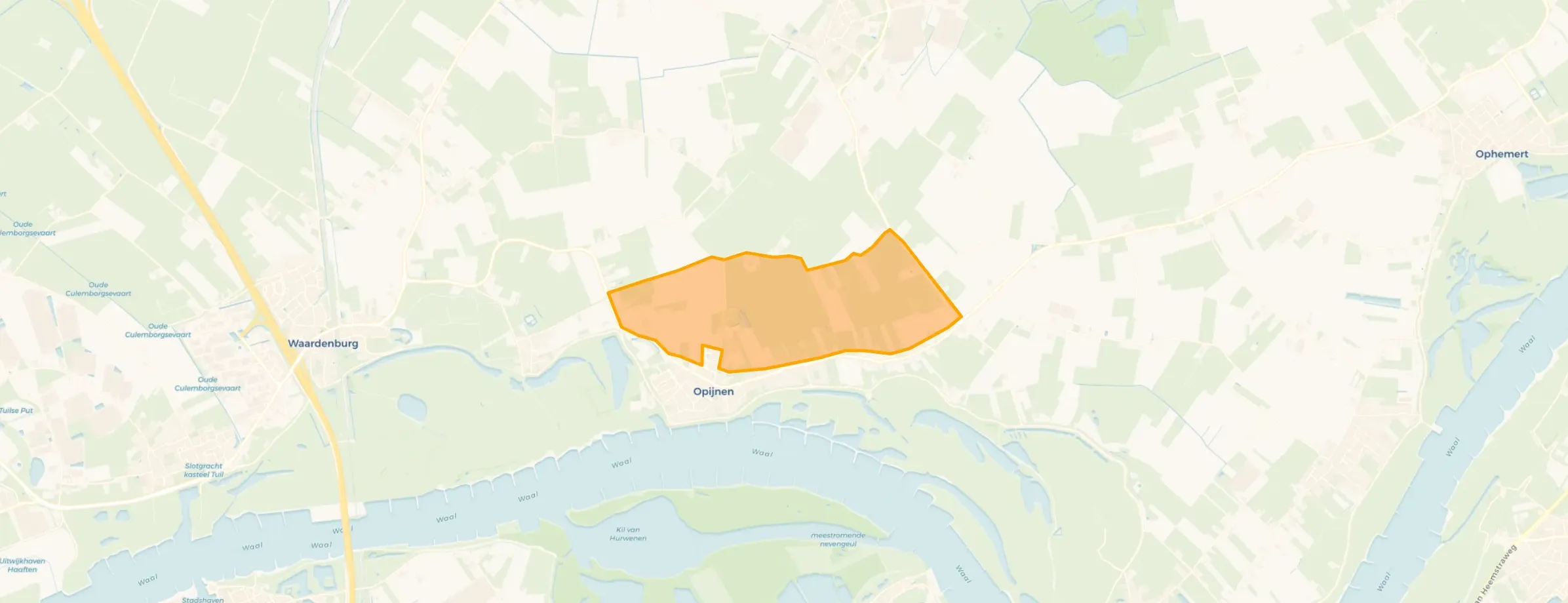 Kaart van Verspreide huizen Opijnen