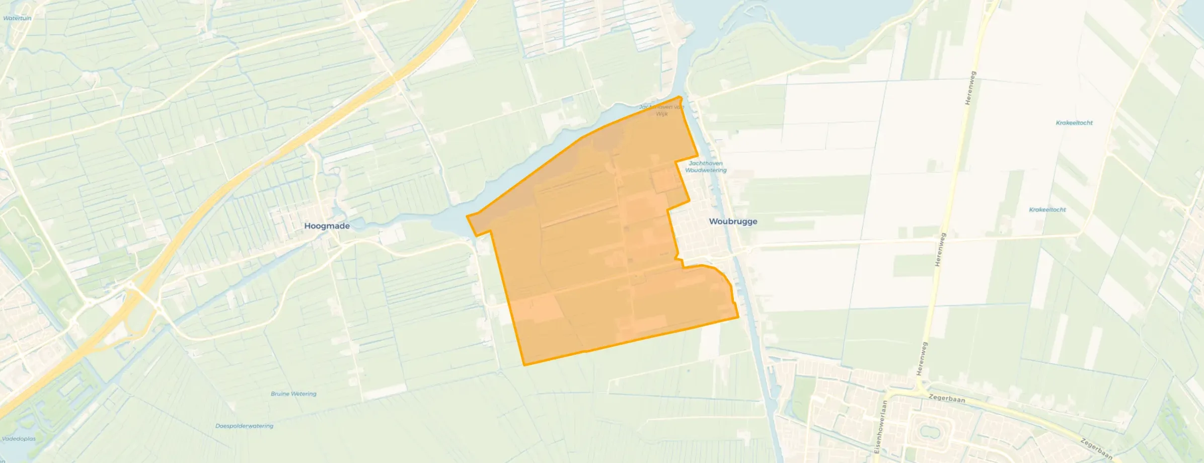 Buurt Verspreide huizen Oudendijkse polder, Woubrugge
