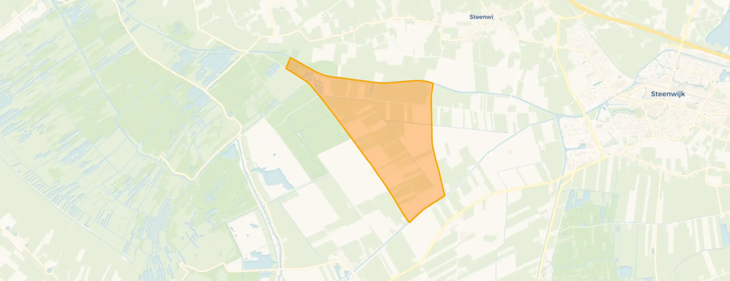 Kaart van Verspreide huizen polder Gelderingen IJsselham
