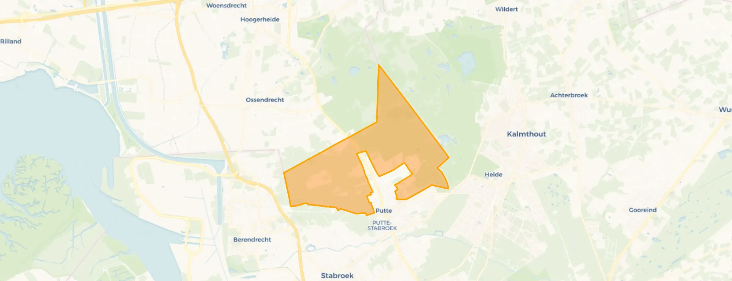 Kaart van Verspreide huizen Putte