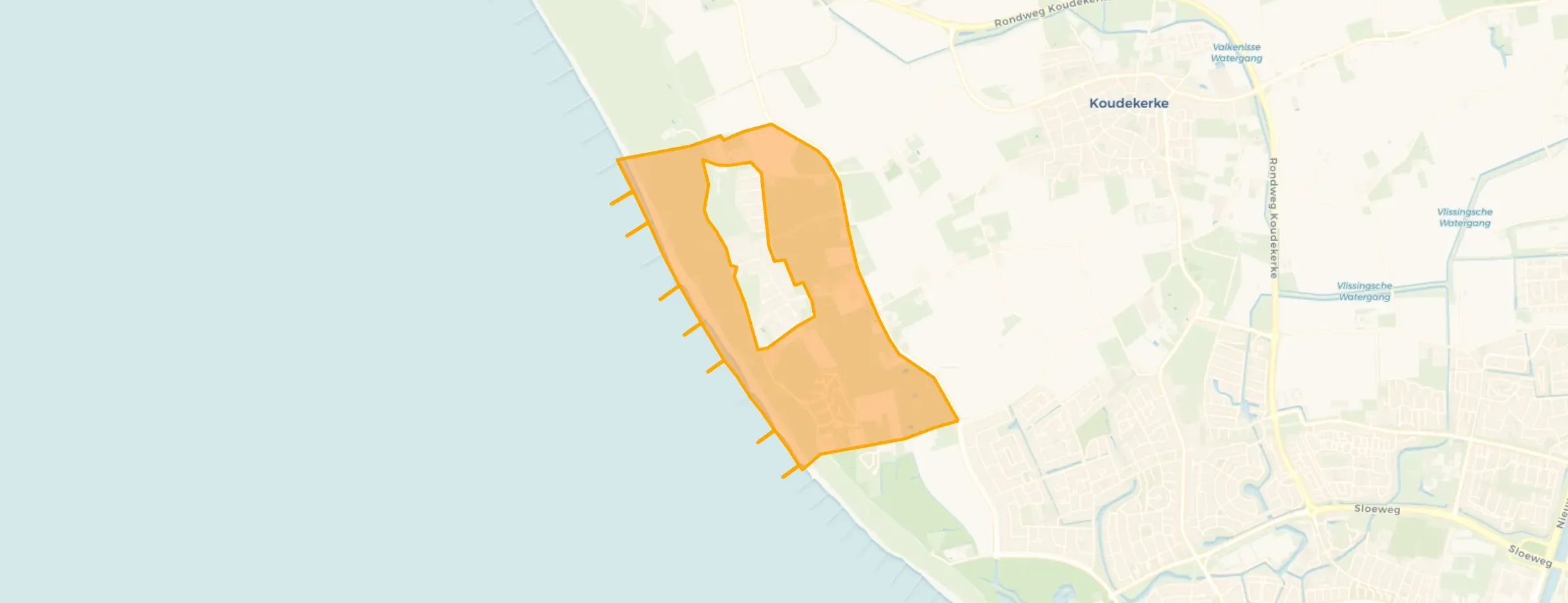 Verspreide huizen recreatiegebied van Koudekerke