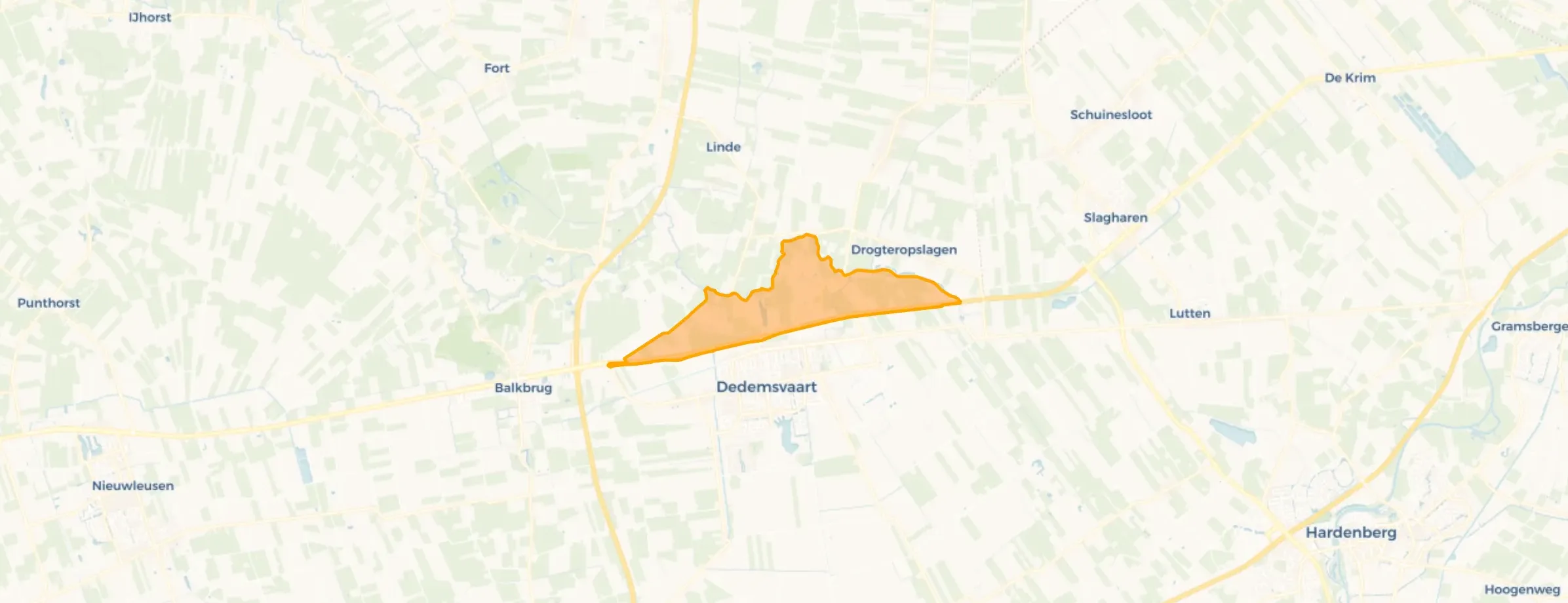 Kaart van Verspreide huizen Reestgebied